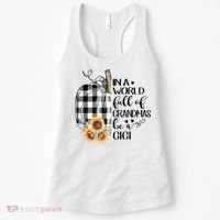 In A World Full Of Grandmas Be A Gigi Plaid Pumpkin  Women's Tank Top thumb 0