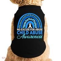 In April We Wear Blue Cool Child Abuse Prevention Awareness Doggie Tank thumb 0