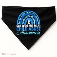 In April We Wear Blue Cool Child Abuse Prevention Awareness USA-Made Doggie Bandana thumb 0