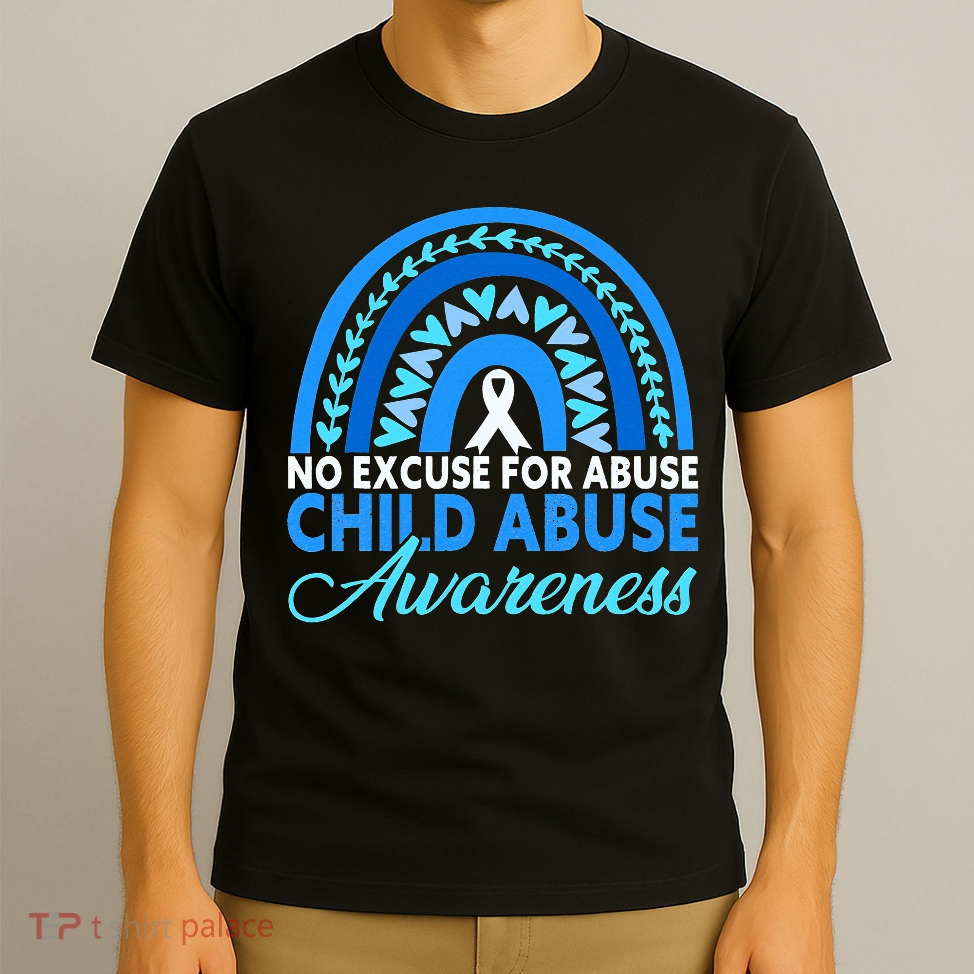 In April We Wear Blue Cool Child Abuse Prevention Awareness T-Shirt