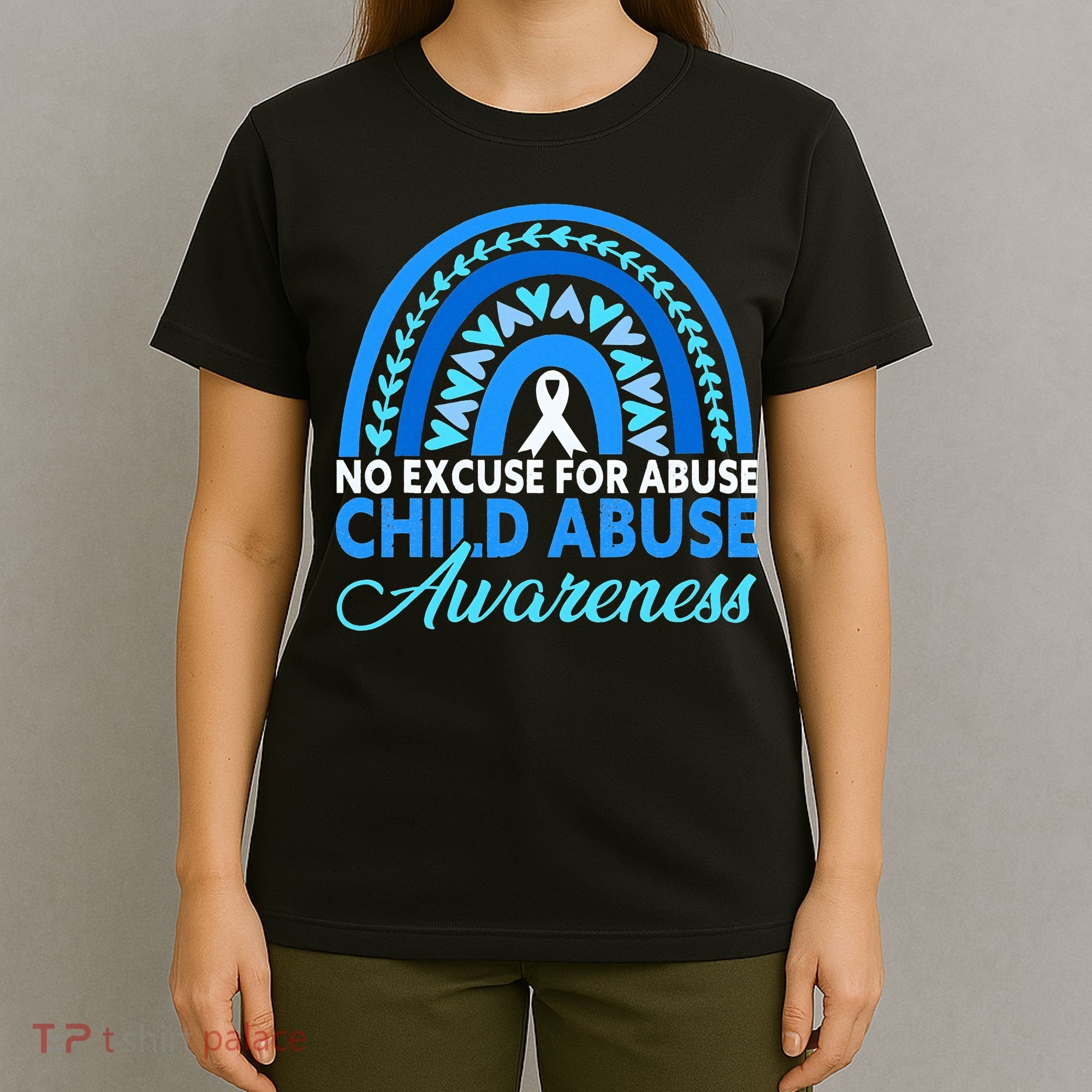 In April We Wear Blue Cool Child Abuse Prevention Awareness T-Shirt
