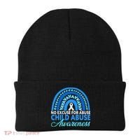 In April We Wear Blue Cool Child Abuse Prevention Awareness Beanie thumb 0