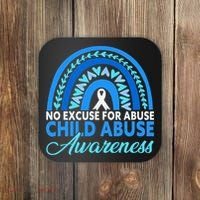In April We Wear Blue Cool Child Abuse Prevention Awareness Coaster thumb 0