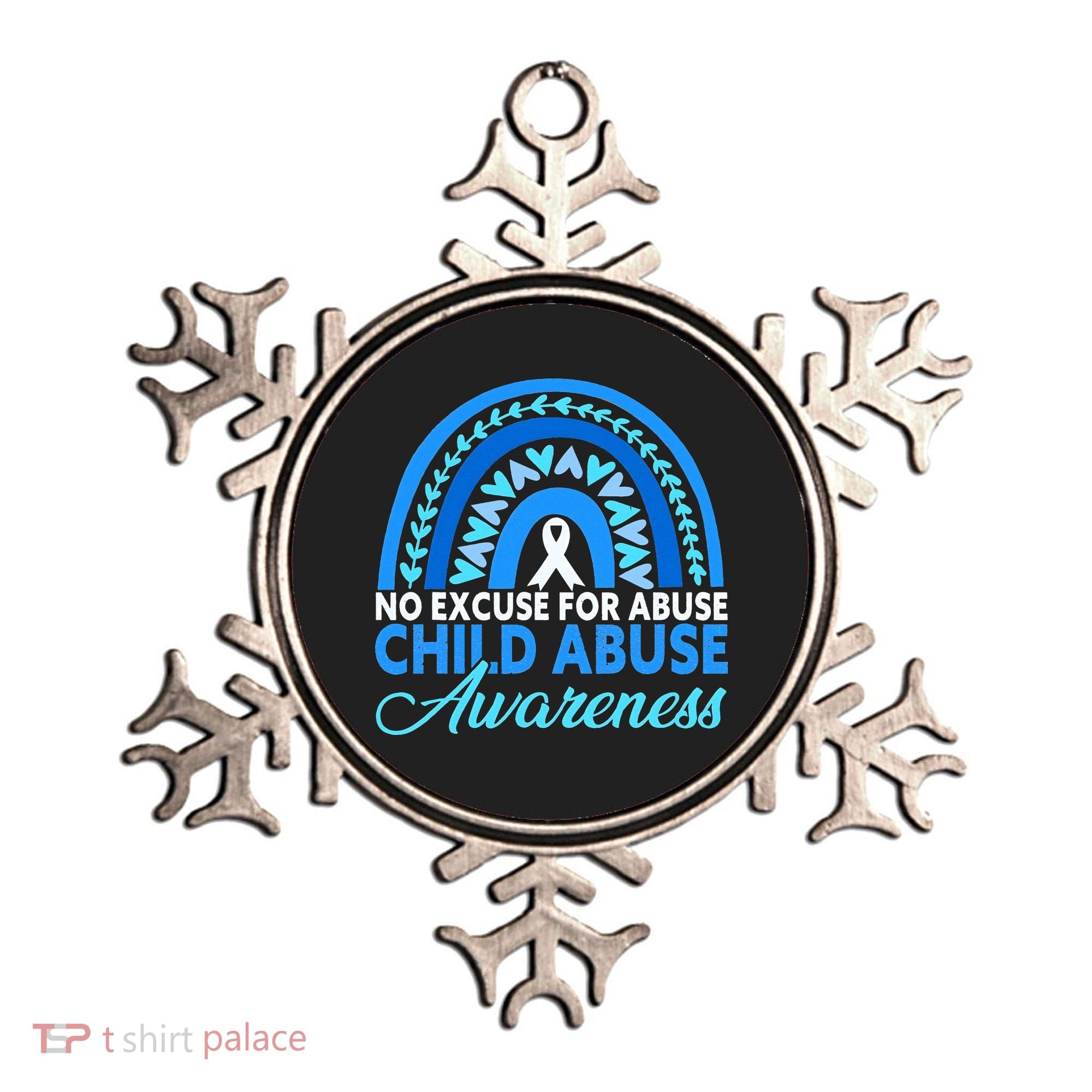 In April We Wear Blue Cool Child Abuse Prevention Awareness Ornament