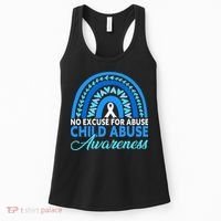In April We Wear Blue Cool Child Abuse Prevention Awareness Women's Tank Top thumb 0