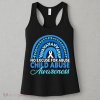 In April We Wear Blue Cool Child Abuse Prevention Awareness Women's Tank Top thumb 3