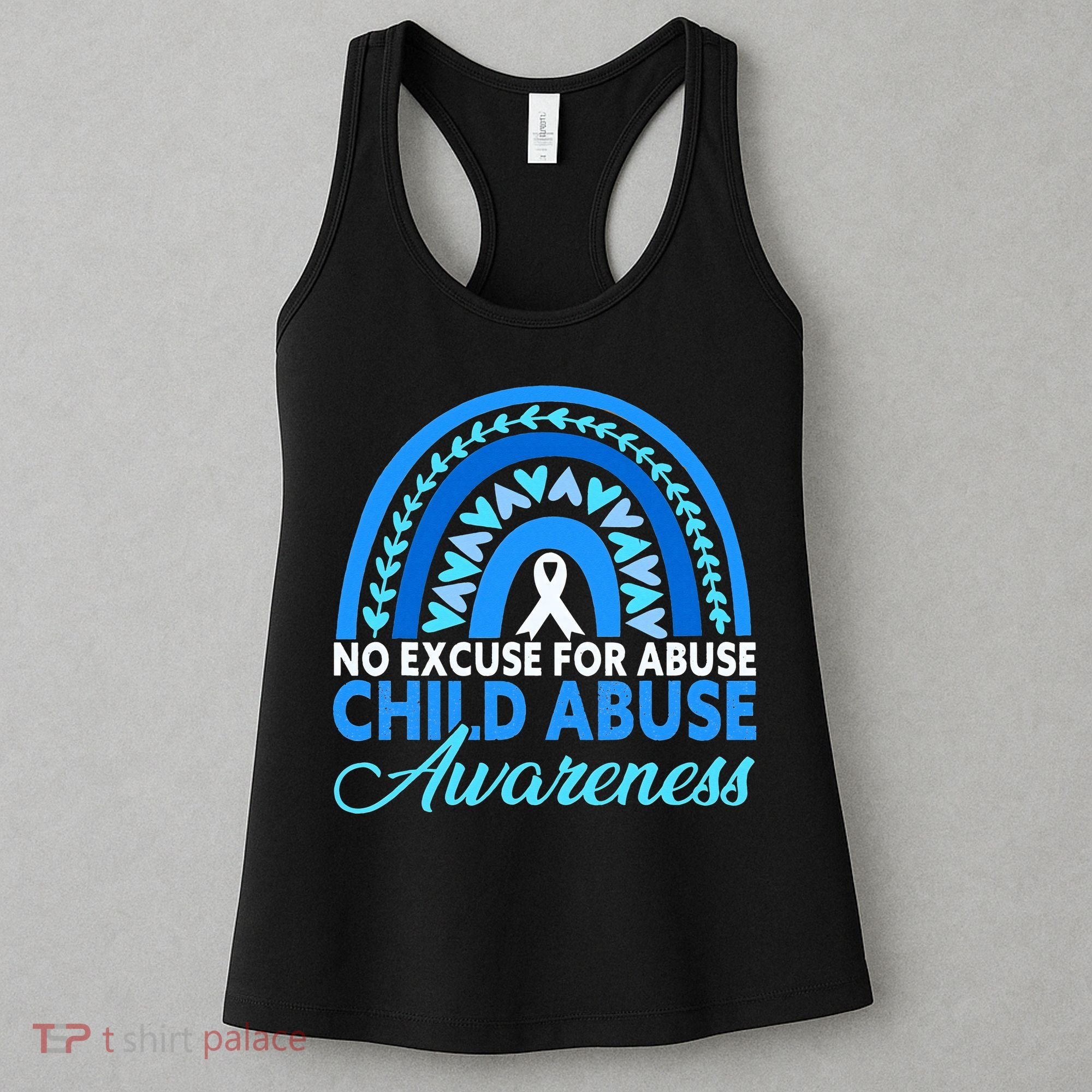 In April We Wear Blue Cool Child Abuse Prevention Awareness Women's Tank Top