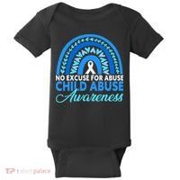 In April We Wear Blue Cool Child Abuse Prevention Awareness Baby Bodysuit thumb 0