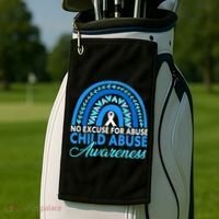In April We Wear Blue Cool Child Abuse Prevention Awareness Golf Towel thumb 2