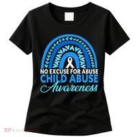 In April We Wear Blue Cool Child Abuse Prevention Awareness Women's T-Shirt thumb 0