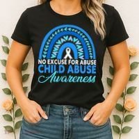 In April We Wear Blue Cool Child Abuse Prevention Awareness Women's T-Shirt thumb 2