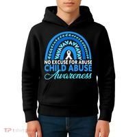 In April We Wear Blue Cool Child Abuse Prevention Awareness Kids Hoodie thumb 4