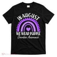 In August We Wear Purple Overdose Awareness Purple Rainbow T-Shirt thumb 0