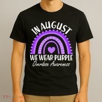 In August We Wear Purple Overdose Awareness Purple Rainbow T-Shirt thumb 3