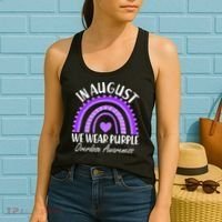 In August We Wear Purple Overdose Awareness Purple Rainbow Women's Tank Top thumb 2