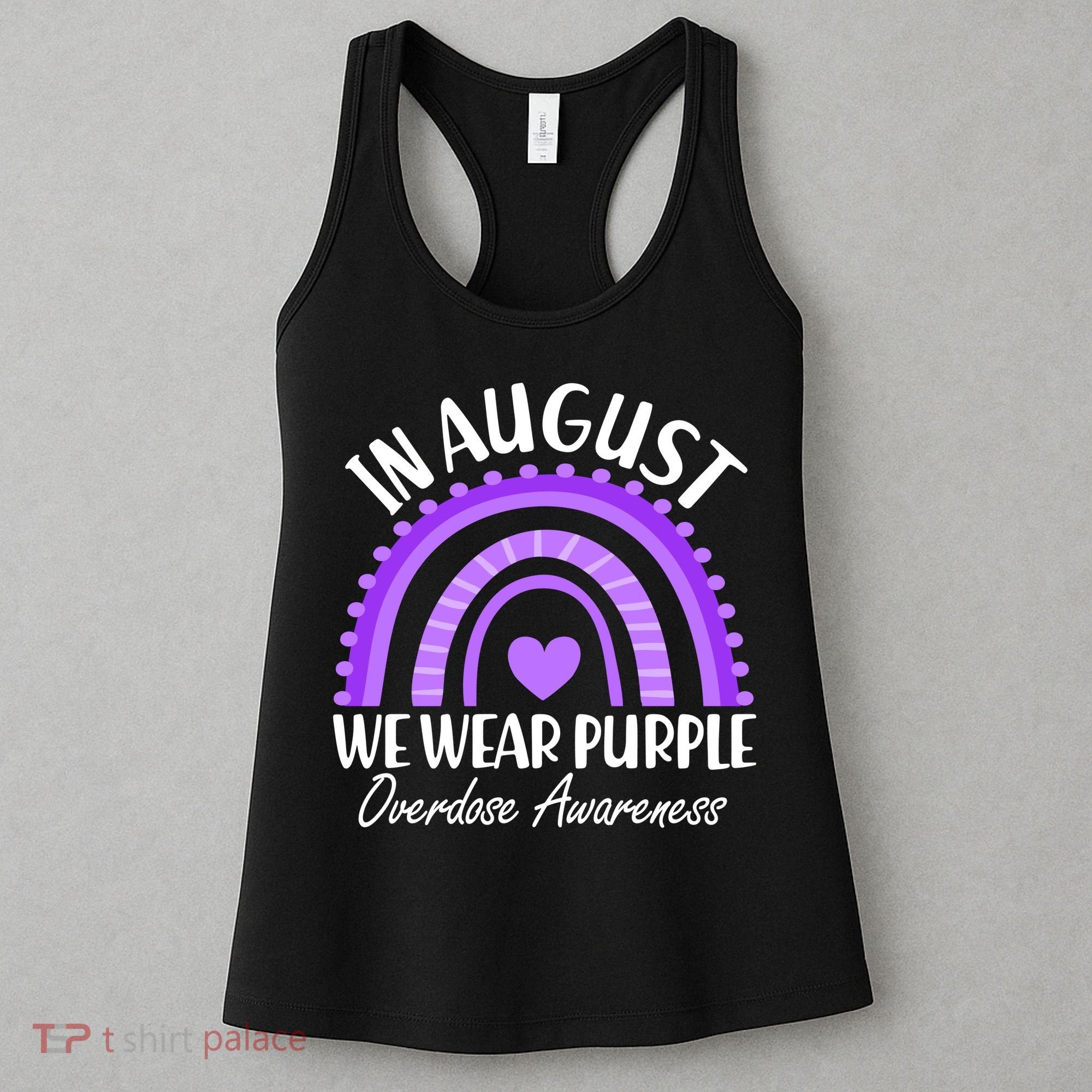 In August We Wear Purple Overdose Awareness Purple Rainbow Women's Tank Top