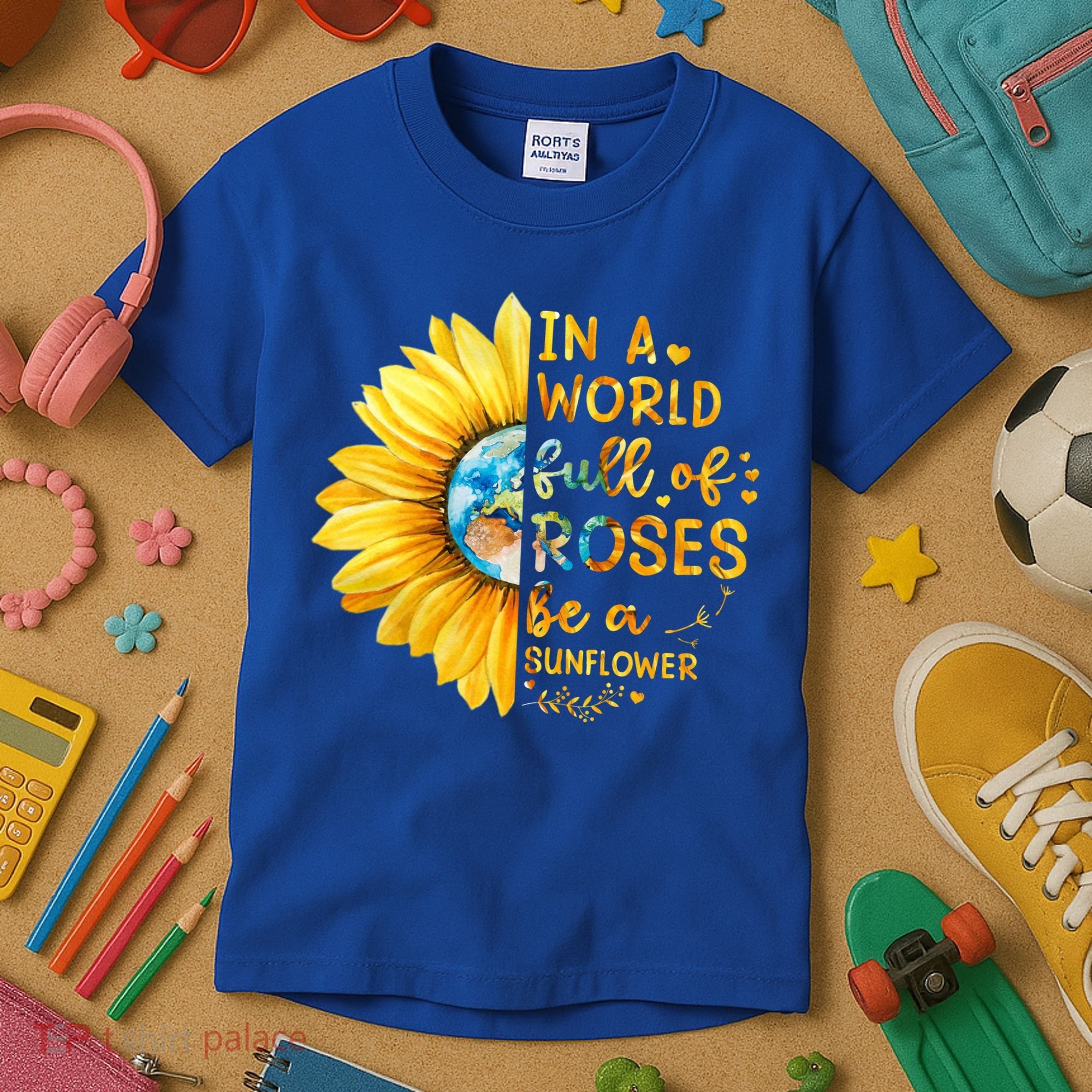 In A World Full Of Roses Be A Sunflower Kids T-Shirt