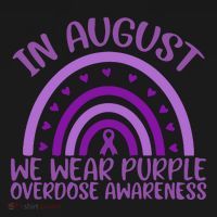 In August We Wear Purple Overdose Awareness Coaster thumb 2