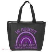 In August We Wear Purple Overdose Awareness Tote Bag thumb 0