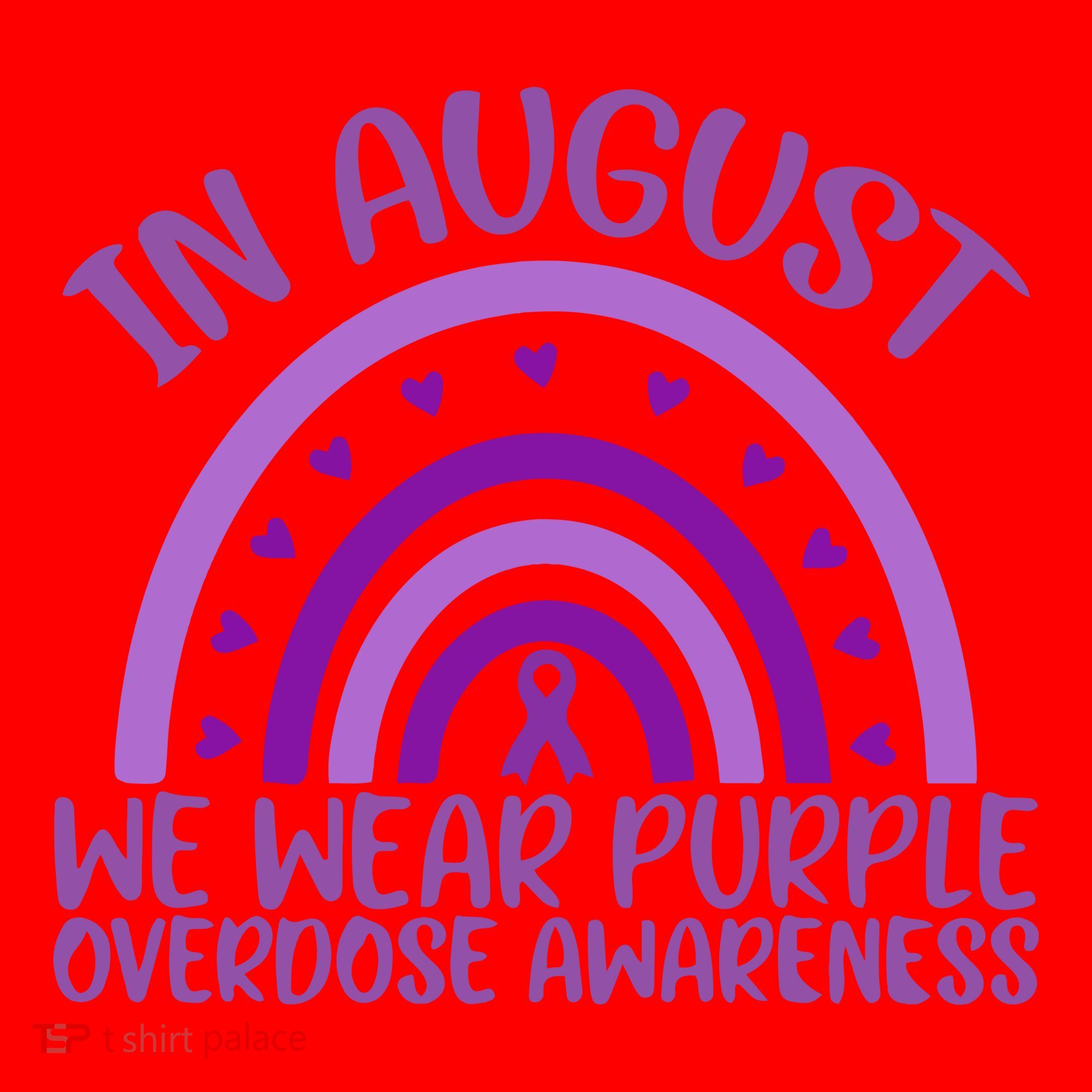 In August We Wear Purple Overdose Awareness Santa Hat