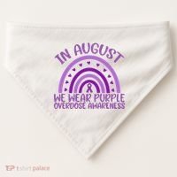 In August We Wear Purple Overdose Awareness USA-Made Doggie Bandana thumb 0