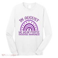 In August We Wear Purple Overdose Awareness Long Sleeve Shirt thumb 0