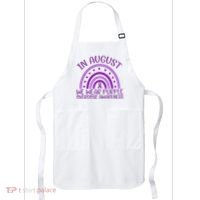 In August We Wear Purple Overdose Awareness Apron thumb 0