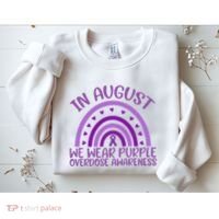 In August We Wear Purple Overdose Awareness Sweatshirt thumb 2