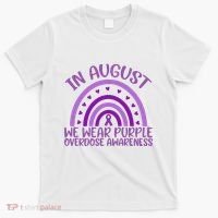 In August We Wear Purple Overdose Awareness T-Shirt thumb 0