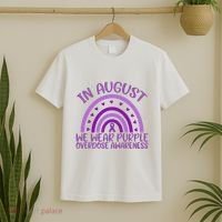 In August We Wear Purple Overdose Awareness T-Shirt thumb 2