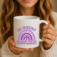 In August We Wear Purple Overdose Awareness Coffee Mug thumb 3