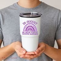 In August We Wear Purple Overdose Awareness Tumbler thumb 2