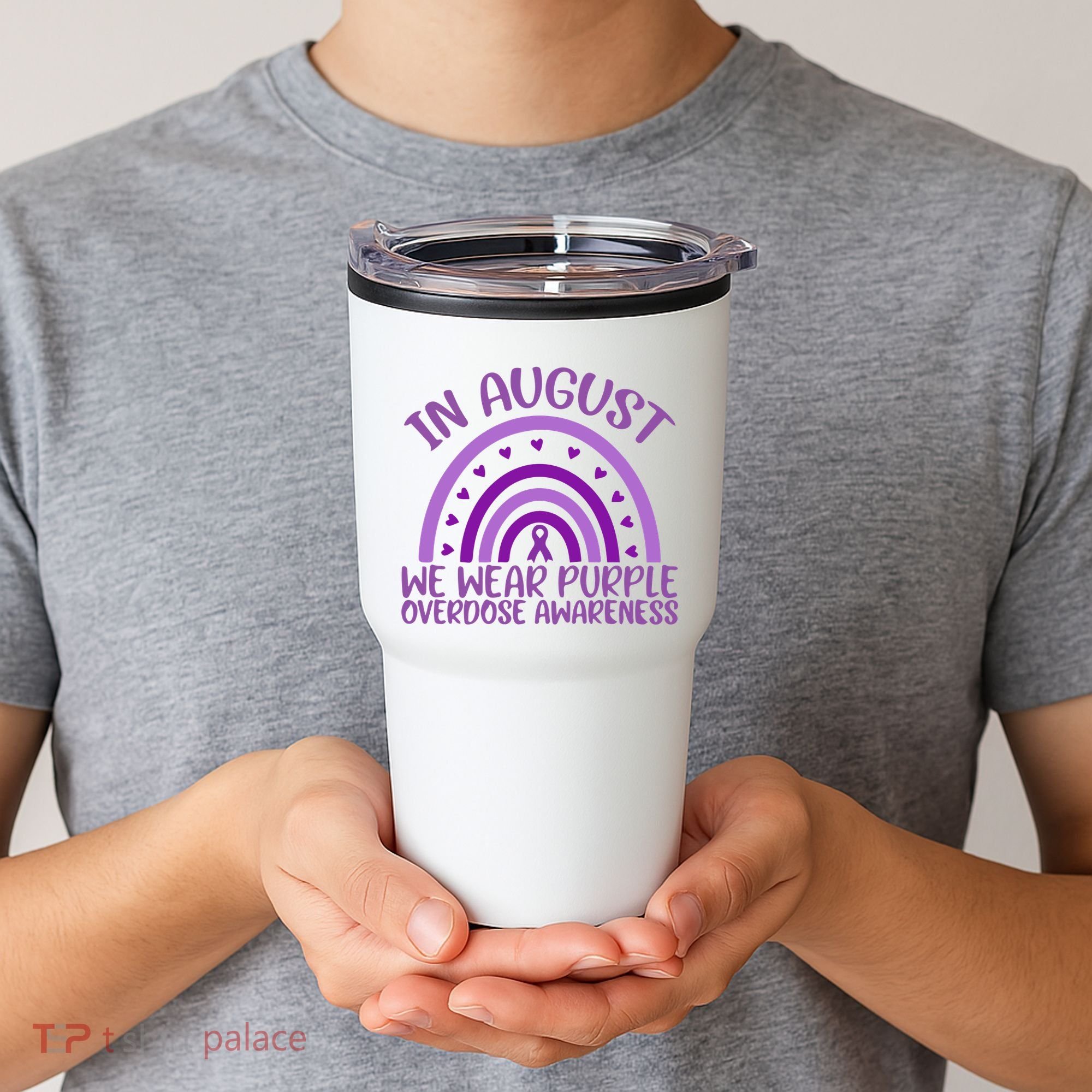In August We Wear Purple Overdose Awareness Tumbler