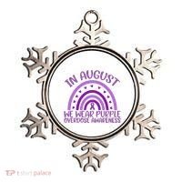 In August We Wear Purple Overdose Awareness Ornament thumb 0