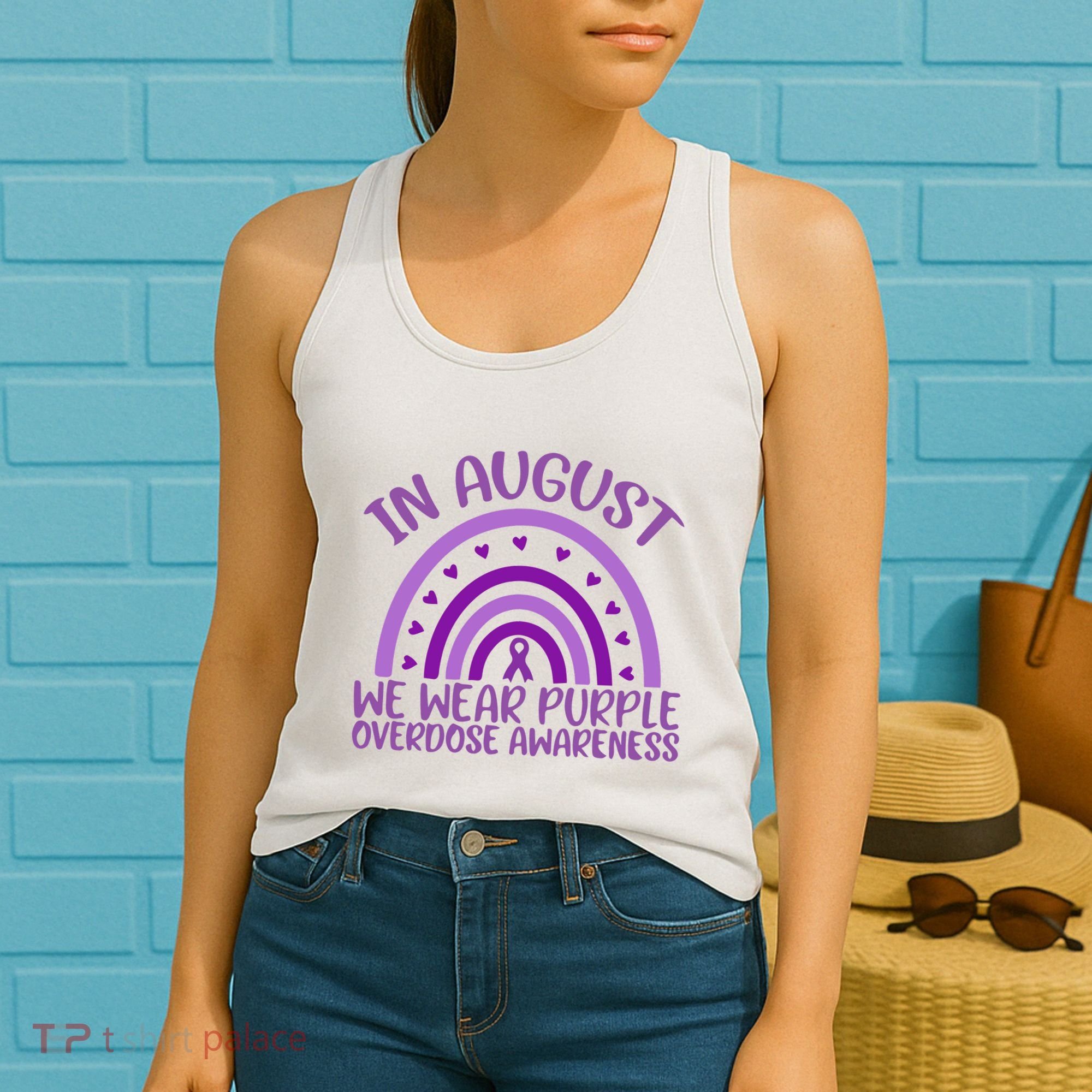 In August We Wear Purple Overdose Awareness Women's Tank Top