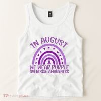 In August We Wear Purple Overdose Awareness Tank Top thumb 2
