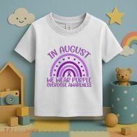 In August We Wear Purple Overdose Awareness Toddler T-Shirt thumb 3