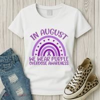 In August We Wear Purple Overdose Awareness Women's T-Shirt thumb 3