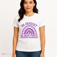 In August We Wear Purple Overdose Awareness Women's T-Shirt thumb 4