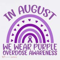 In August We Wear Purple Overdose Awareness Kids Sweatshirt thumb 2