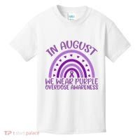 In August We Wear Purple Overdose Awareness Kids T-Shirt thumb 0