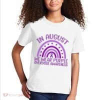 In August We Wear Purple Overdose Awareness Kids T-Shirt thumb 2