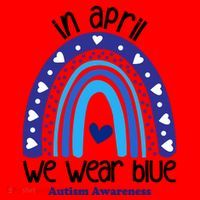 In April We Wear Blue Autism Awareness Santa Hat thumb 1