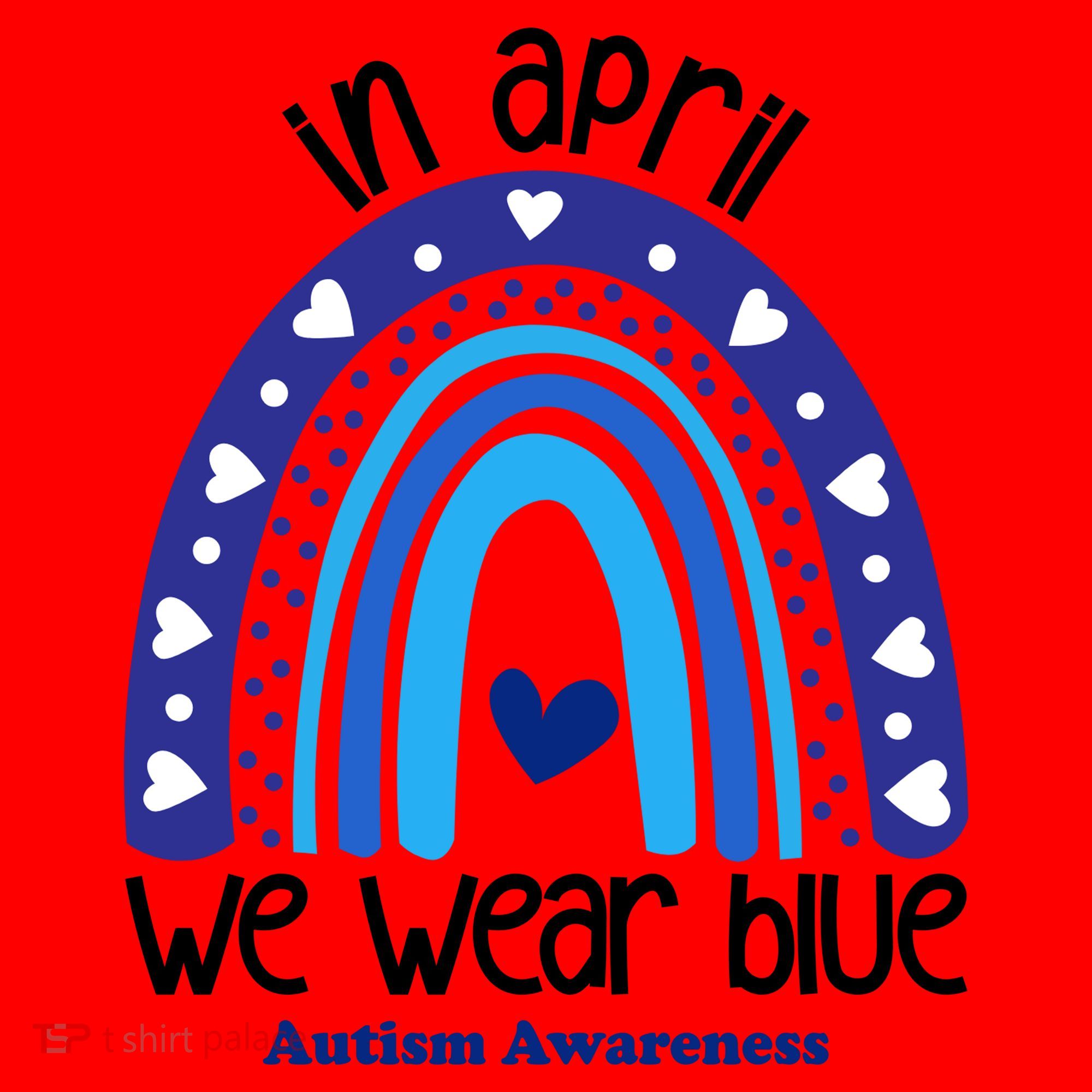 In April We Wear Blue Autism Awareness Santa Hat