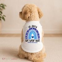 In April We Wear Blue Autism Awareness Doggie Tank thumb 2