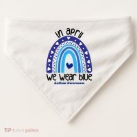 In April We Wear Blue Autism Awareness USA-Made Doggie Bandana thumb 0