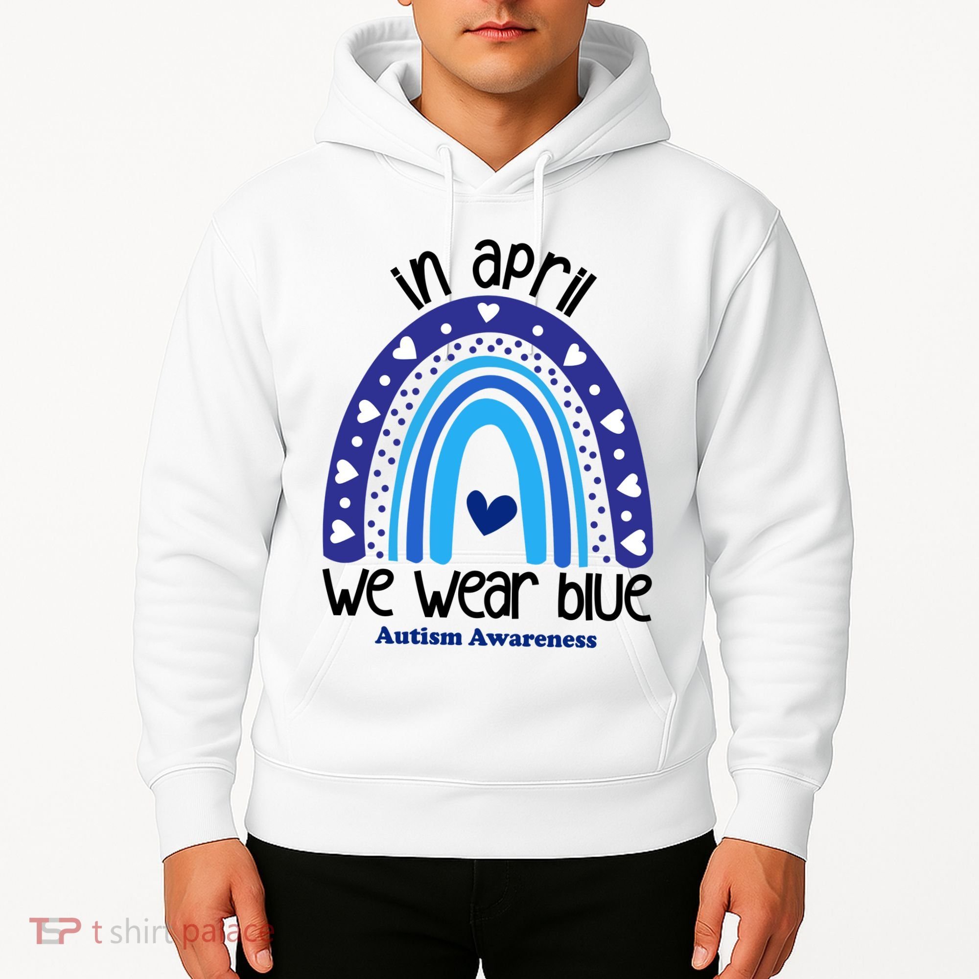 In April We Wear Blue Autism Awareness Hoodie