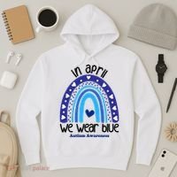 In April We Wear Blue Autism Awareness Hoodie thumb 3