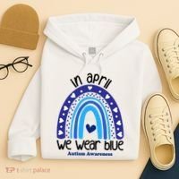 In April We Wear Blue Autism Awareness Hoodie thumb 4