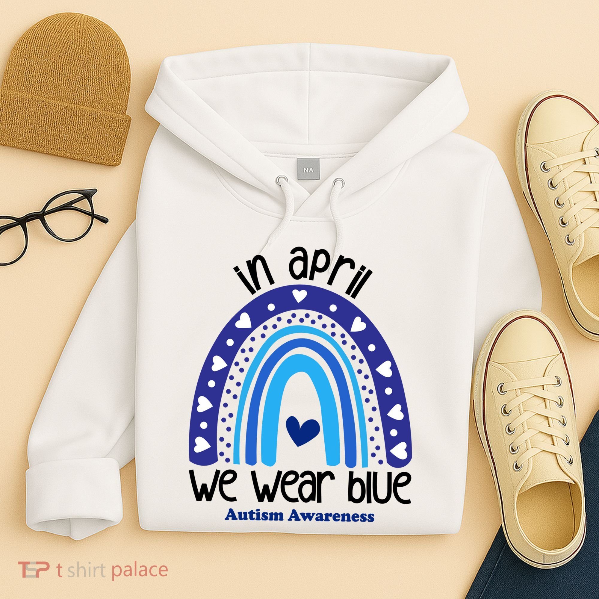 In April We Wear Blue Autism Awareness Hoodie